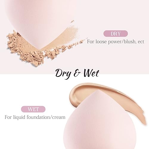 Miniatura 7 de 4 esponjas de maquillaje para base facial sin látex esponjas de belleza de maquillaje para mezclar esponja aplicadora de maquillaje suave para cara