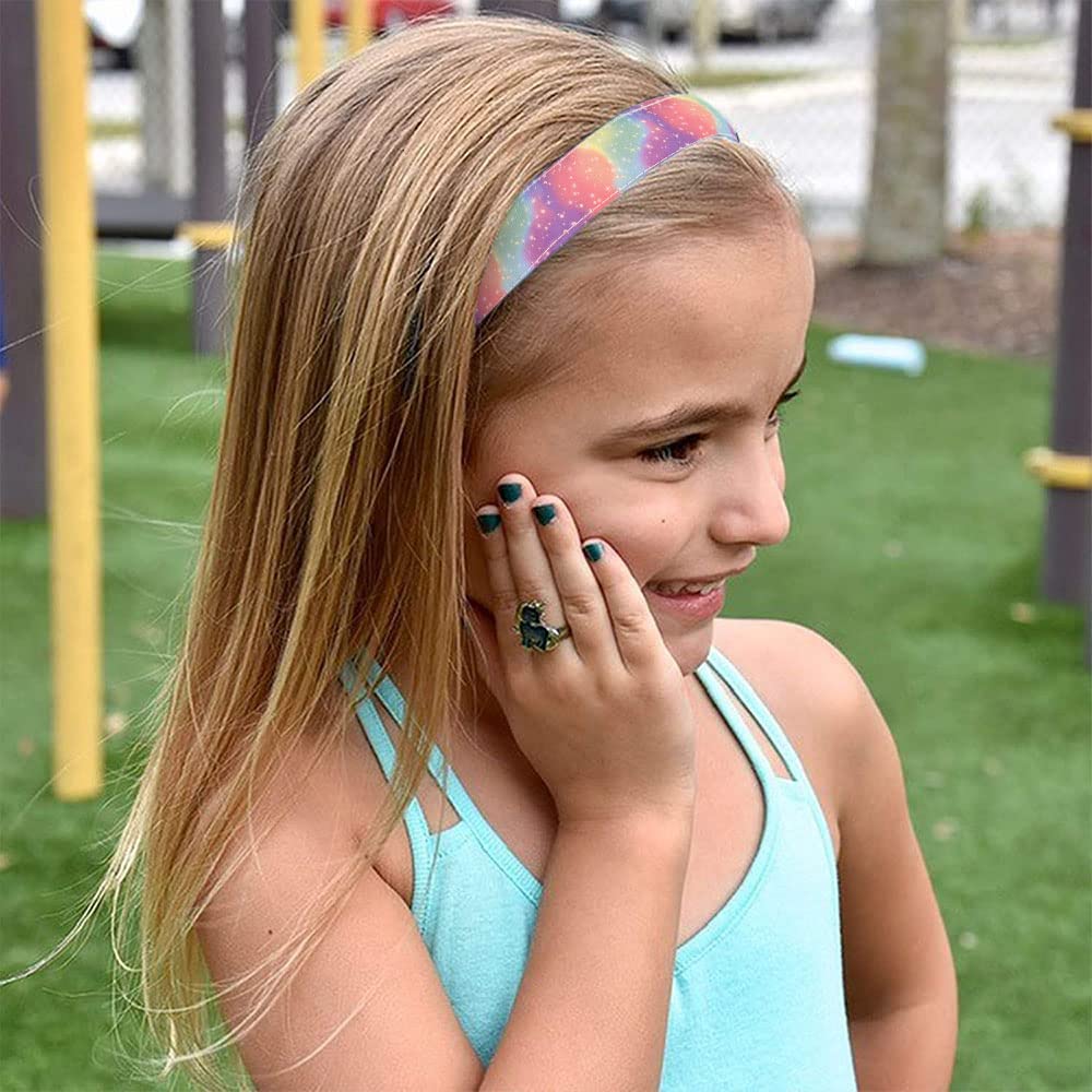 6 Fasce Capelli Ragazze Antiscivolo - Turbante Reversibile Colorato Per Bambine - Foto 3