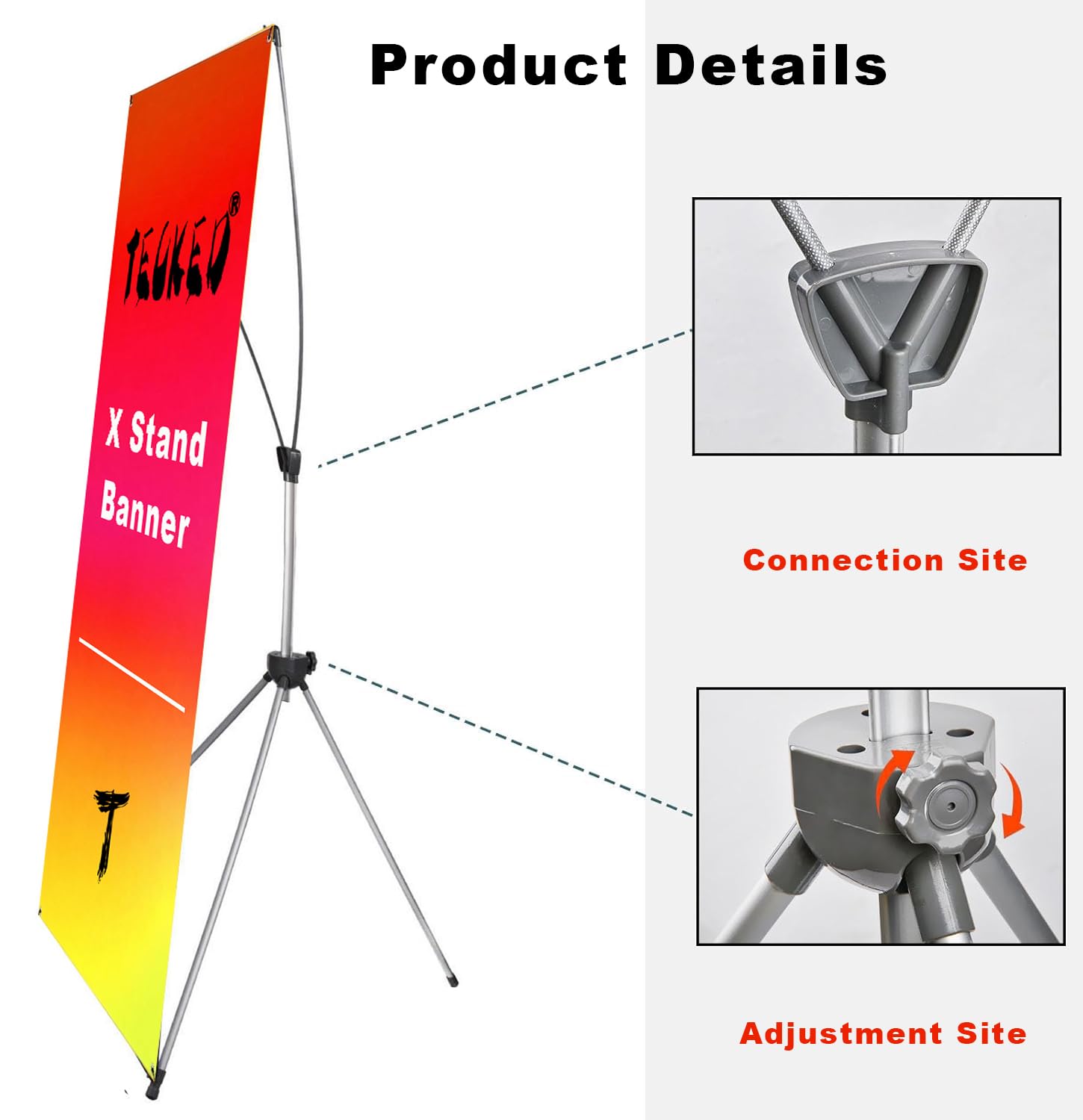 X Banner Stand regolabile Fit Banner 58,9 x 150,2 cm a 81,9 x 198 cm, borsa da viaggio portatile, più grande, più adattabile pubblicità, negozi, fiere, ristoranti, eventi, compleanni e feste