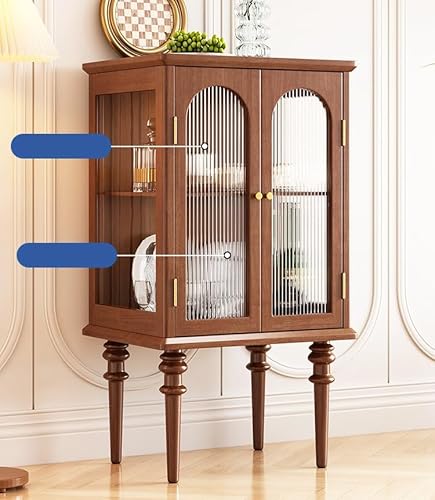 TJYYGHUJ Vitrine, Sideboard im Vintage-Stil aus Massivholz mit Glasdekoration und Weinaufbewahrung 6 TJYYGHUJ Vitrine, Sideboard im Vintage-Stil aus Massivholz mit Glasdekoration und Weinaufbewahrung