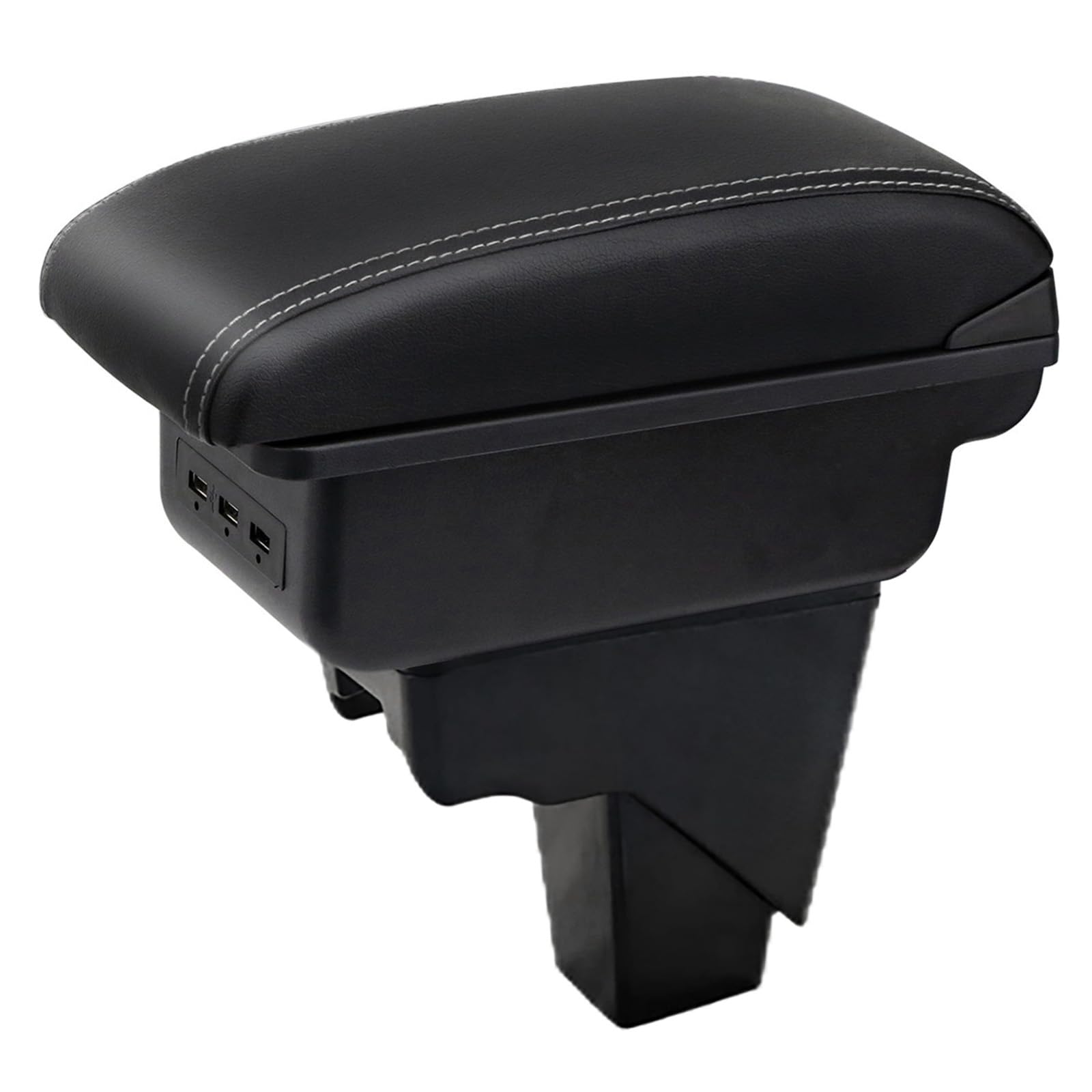 Compatible with Suzuki S-Presso 2019-2024 Armrest Car Center Console Organizer Armrests Double Layer Storage with 3 USB（Black with White）