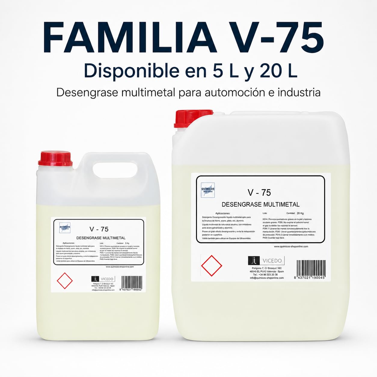 V-75 (20K) Líquido Desengrasante Multimetal para Ultrasonidos, 20L | Catalizadores, Filtros Partículas, Piezas Motor