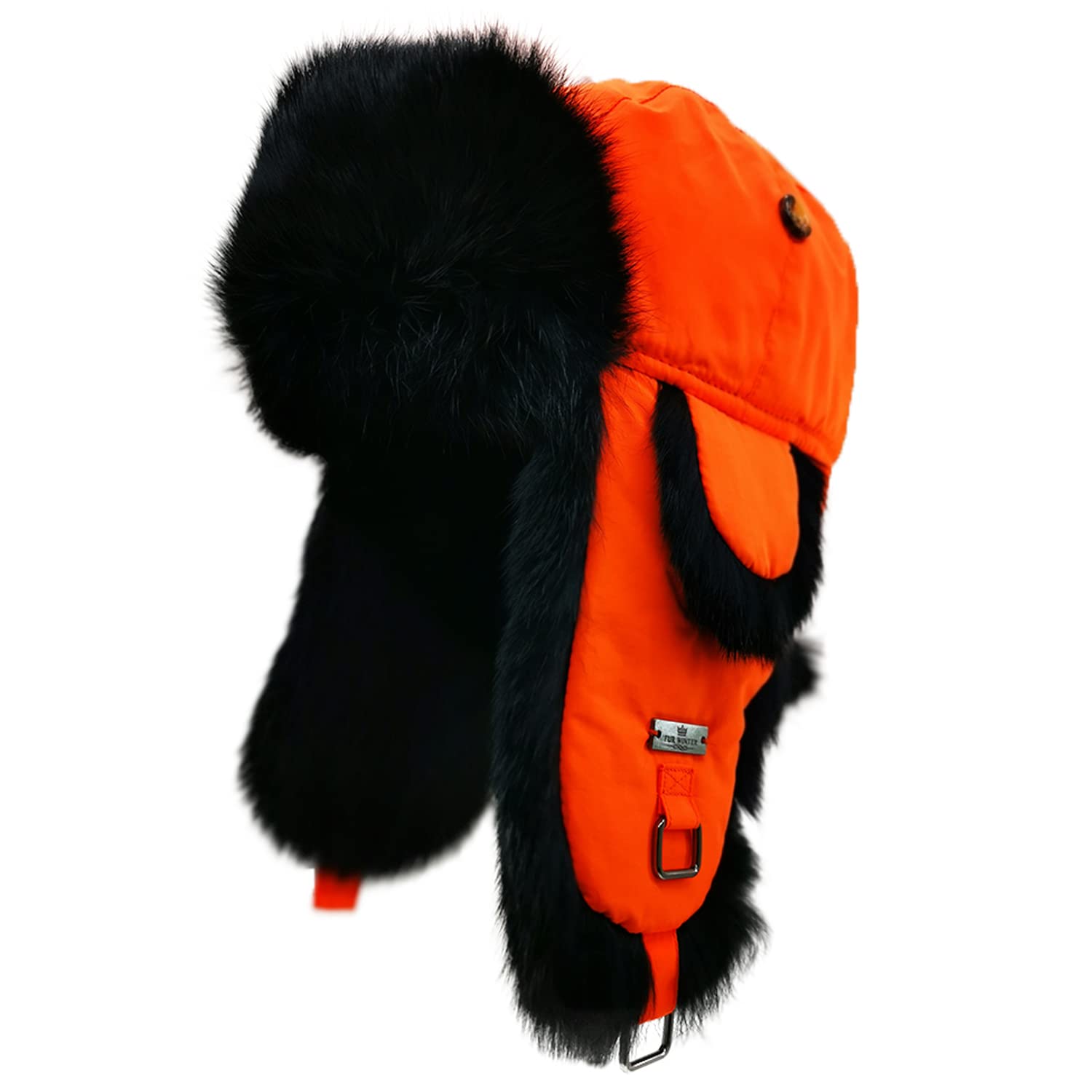 Fur Winter Trapper Hat,100% Rabbit Fur Aviator Ski Trapper Trooper Pilot Hat,Snow Eskimo Hat