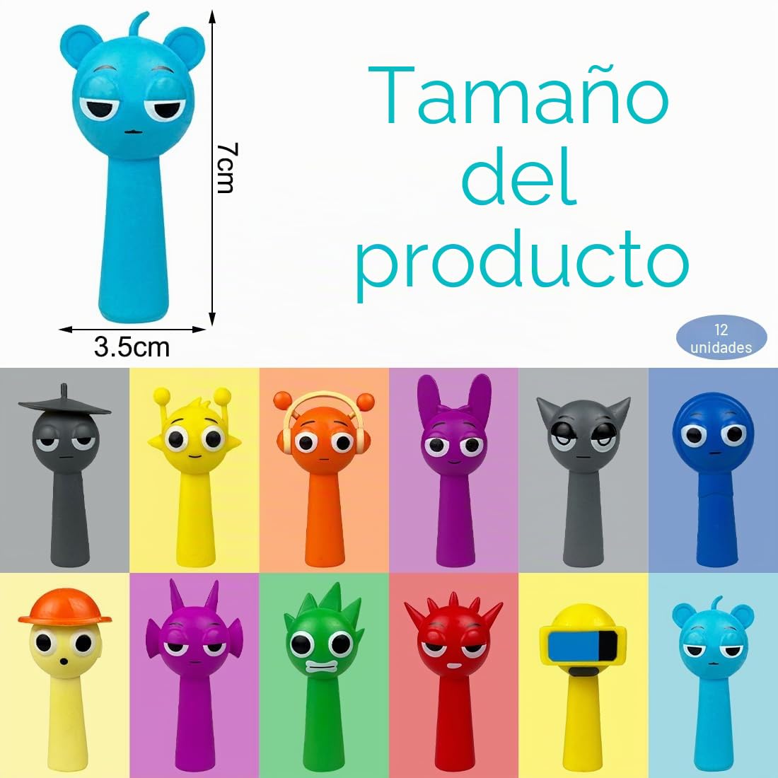 12 Figuras De Acción Sprunki – Personajes De Dibujos Animados De 6-8 Cm, PVC Resistente, Set Coleccionable Para Niños