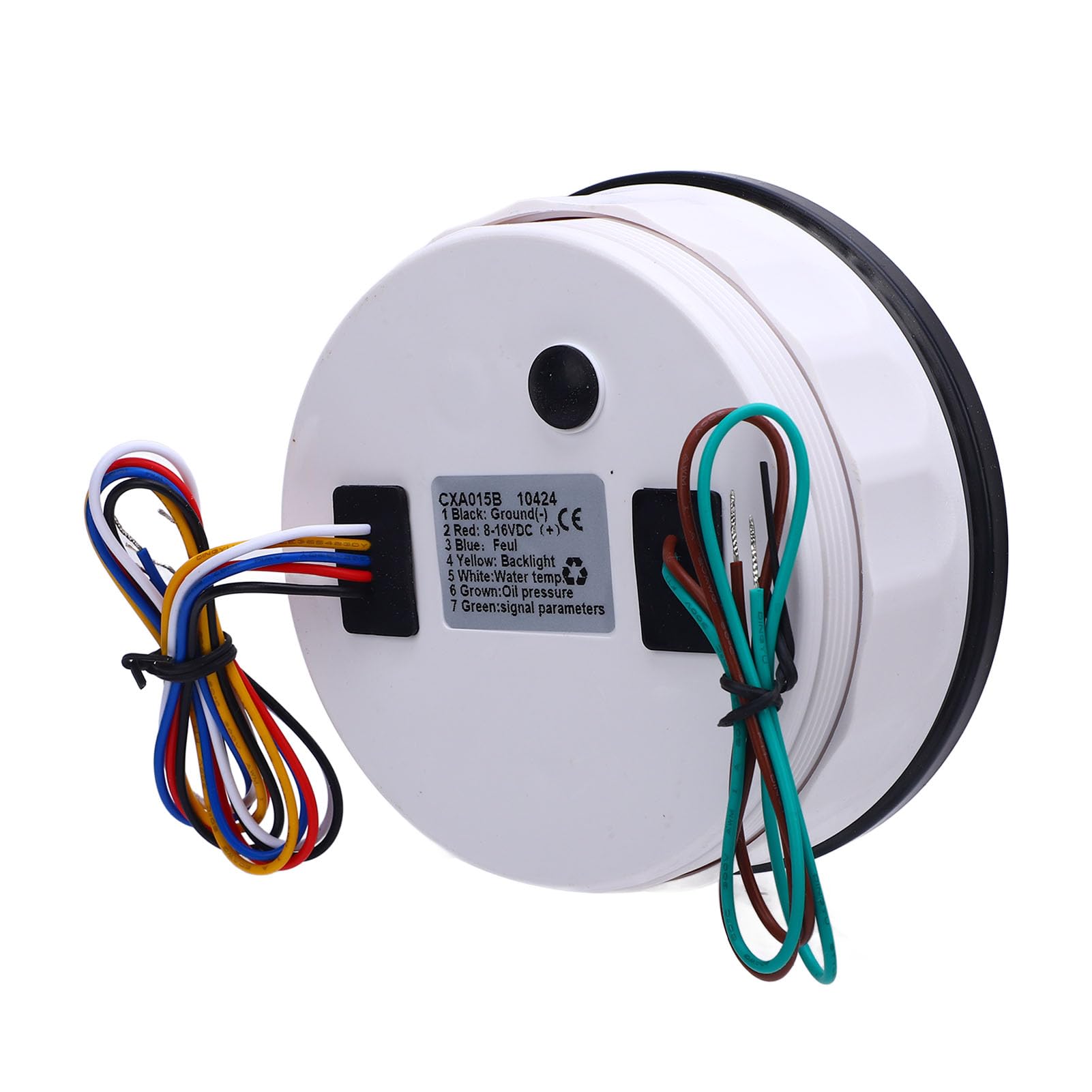 110mm 4 3/8 Zoll 4 in 1 Multifunktions-Messgerät, Öldruck 0-150 PSI/Wasser Temp 100-250 °F/Öldruck Anzeige 0-150 PSI/Volt 8-16V, DC 12V Stromzähler für (Schwarzes Zifferblatt, silberne Lünette)