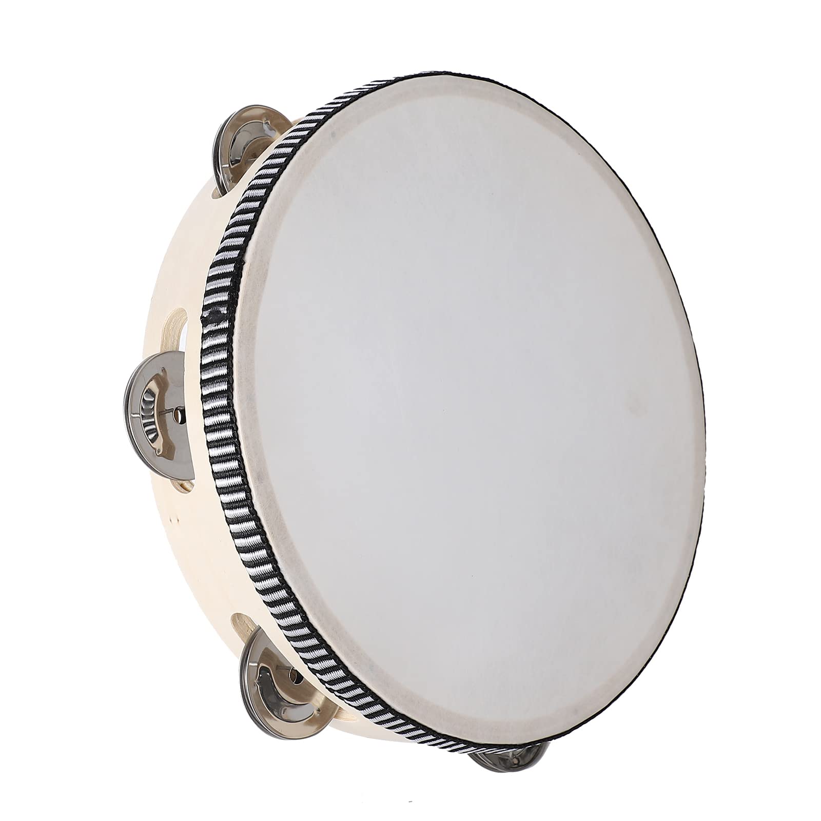 8 Inch Tambourines for Adults Wooden Hand Drum with Metal Jingles Bells Tambourines Music…
