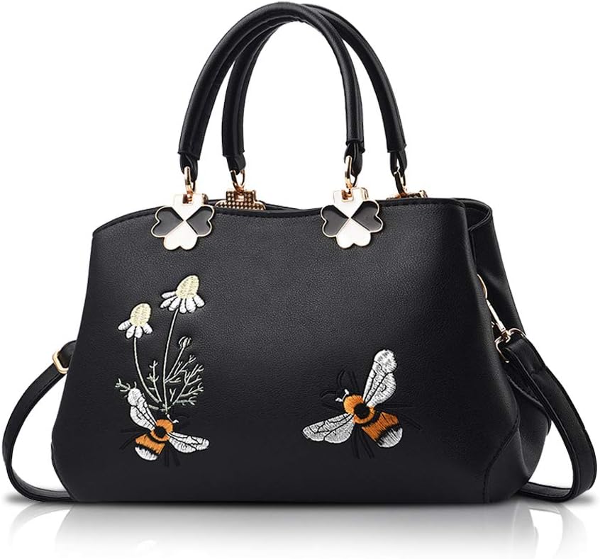 NICOLE&DORIS Women Top Handle Handbags Retro Crossbody Bag Ladies Fashion Shoulder Bag Purse Tote Embroidery
