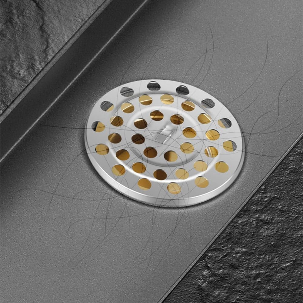 Desagüe de Suelo para baño, antiolor, Invisible, de Acero Inoxidable 304, Rectangular, Bandeja de baño Larga para Inodoro y lavandería, 50 cm de Ancho y 50 cm d,50cma-As Shown
