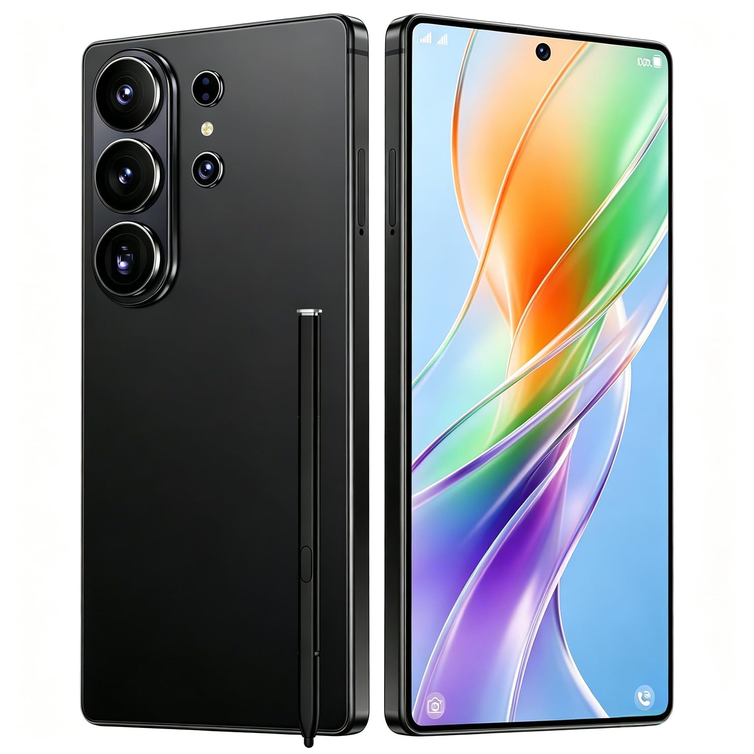 4G Smartphone, 6.6" Écran HD, 4GB+32GB Extensible à 256GB, Caméra 13MP+21MP, Android 12, Déverrouillage Facial/WiFi/GPS/OTG USB/Stylet intégré (Black)