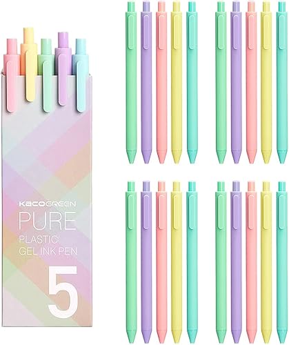 Kaco Lanxivi - 20 bolígrafos de tinta de gel de repuesto negro, bolígrafos de tinta de secado rápido, bolígrafos de tinta retráctil, bolígrafos de