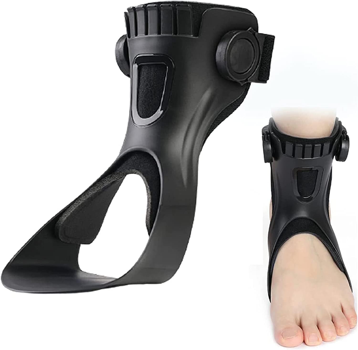 Soporte for articulación de tobillo, soporte ajustable for pie, soporte de férula for tobillo, zapatos for accidentes cerebrovasculares hemipléjicos, estabilizador de pie for caminar(Left,M)