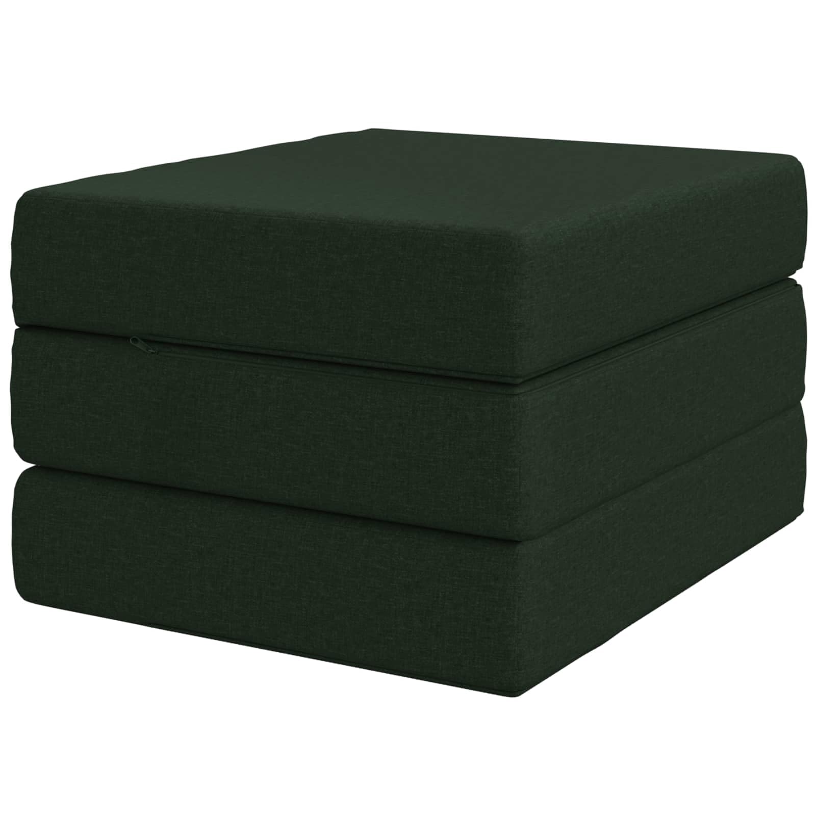 Genérico Sofá Cama Plegable Verde Oscuro 75 x 67 x 45 cm | Funda con cremallera extraíble, lavable a máquina, espuma ligera, mecanismo ajustable, ahorro de espacio