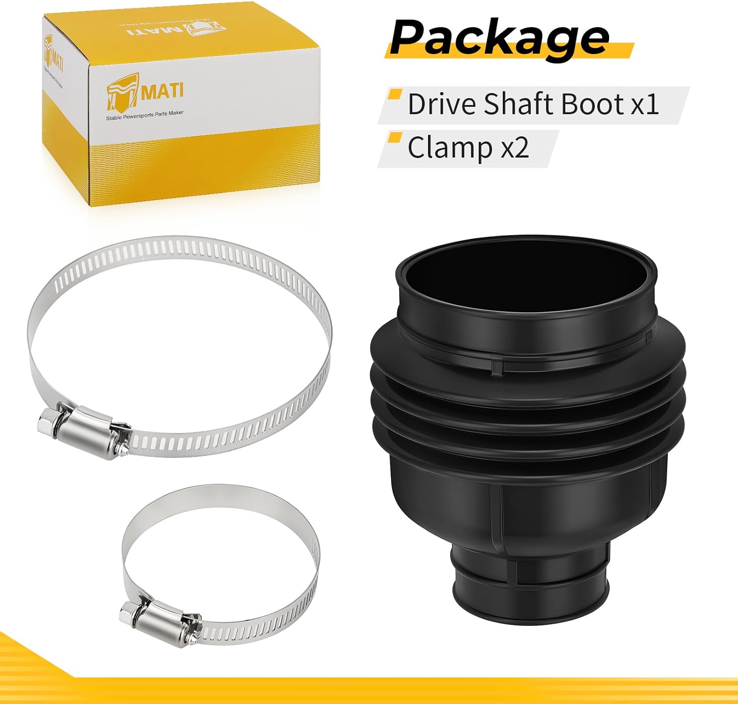 M MATI Drive Shaft Boot w/Clamp for Kawasaki Bayou 300 KLF300 Bayou 400 KLF400 1987-2005 49006-1237