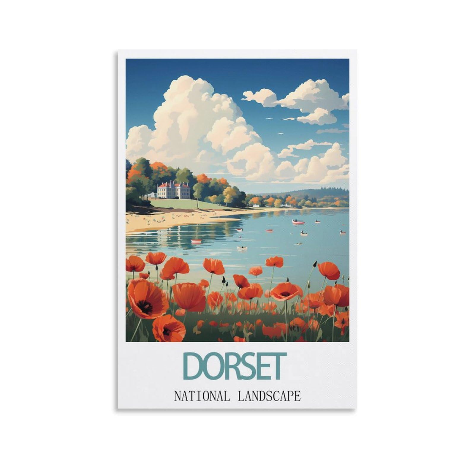 Metal Sign Tin Sign,Dorset National Landscape,Cave Signs Art Plaque Poster Wall Decor for Home Kitchen Bar Club Coffee Shop Orchard Decoration 15x30cm