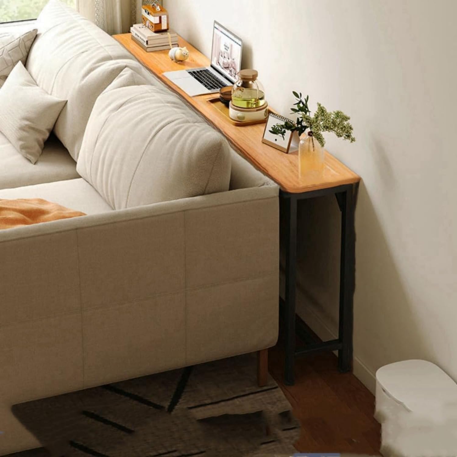 Amazon｜リビング ソファ背面 棚 壁掛け ロングシェルフ 多段ベッド