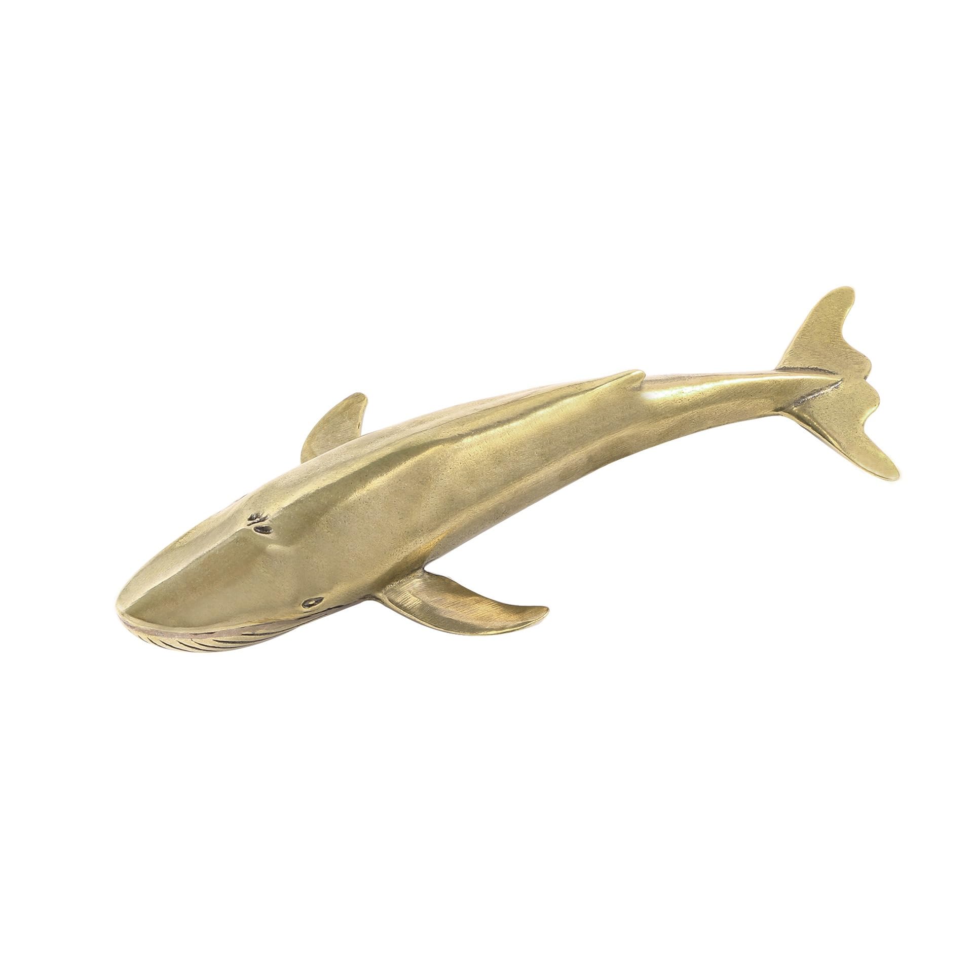 NGDFGR 6.7In Handmade Large Brass Blue Whale Sculpture For Nautical-Themed Decoration, Perfect For Living Room, Office, Or Bookshelf
