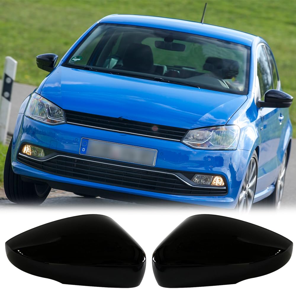Couvercle de Rétroviseur, Coque de Retroviseur Exterieur de Voiture Capuchon de Rétroviseur Compatible avec VW Polo 5 (6R / 6C) 2010-2017