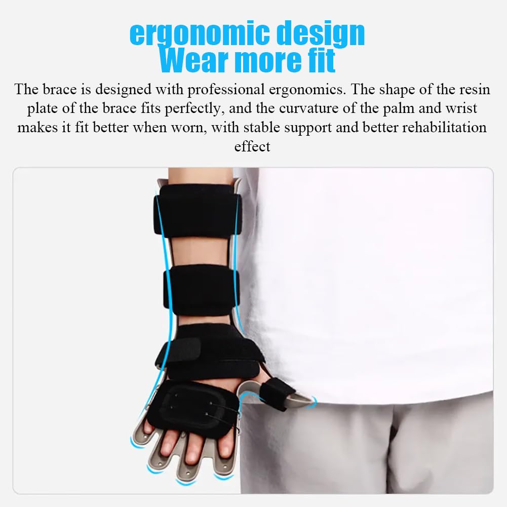 Tablero de extensión de férula para Dedo, Dispositivo de rehabilitación de Dedos, Sistema de Cordones Boa, fijación de presión cuádruple, Correa elástica Ajustable, para accidente cerebrovas