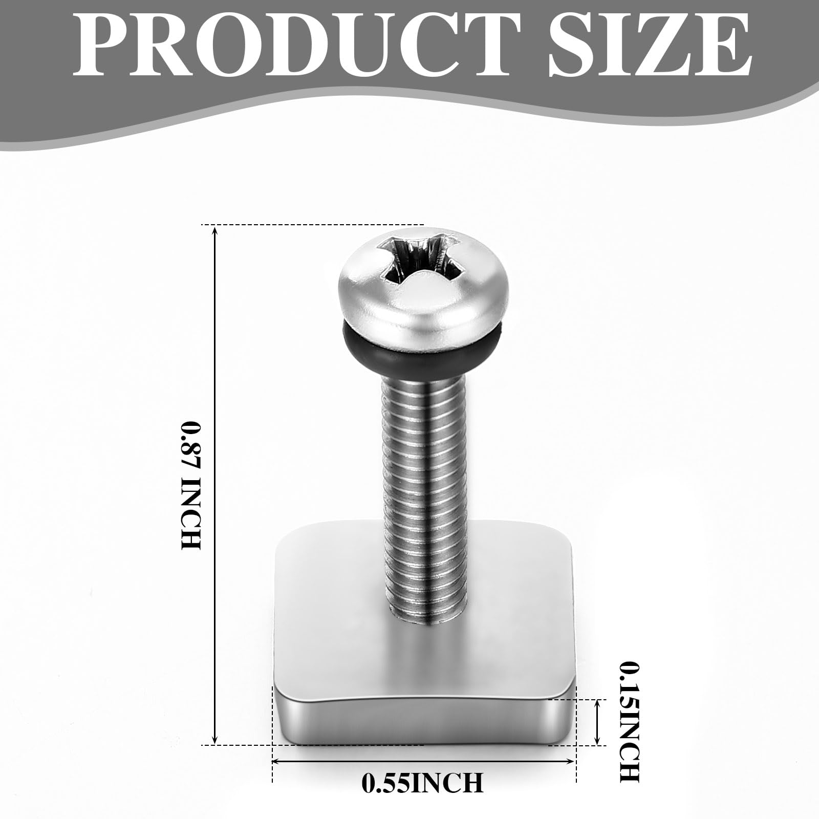 Gisafai 20 Pcs 316 Stainless Steel Fin Screw and Plate with O Screw for Surf Longboard Sup Paddle Board Fin Surfing Accessories