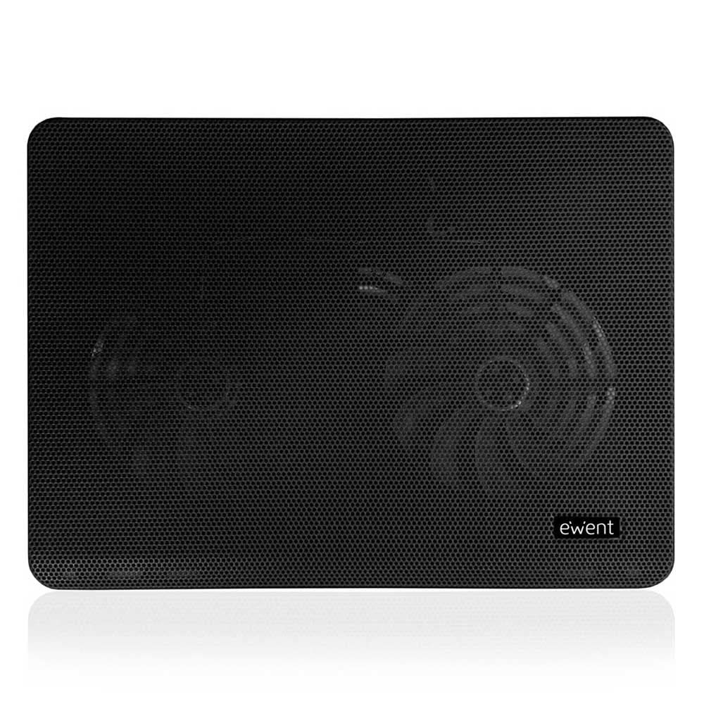 EWENT EW1256 - Support pour ordinateur portable 17" avec système de refroidissement, noir