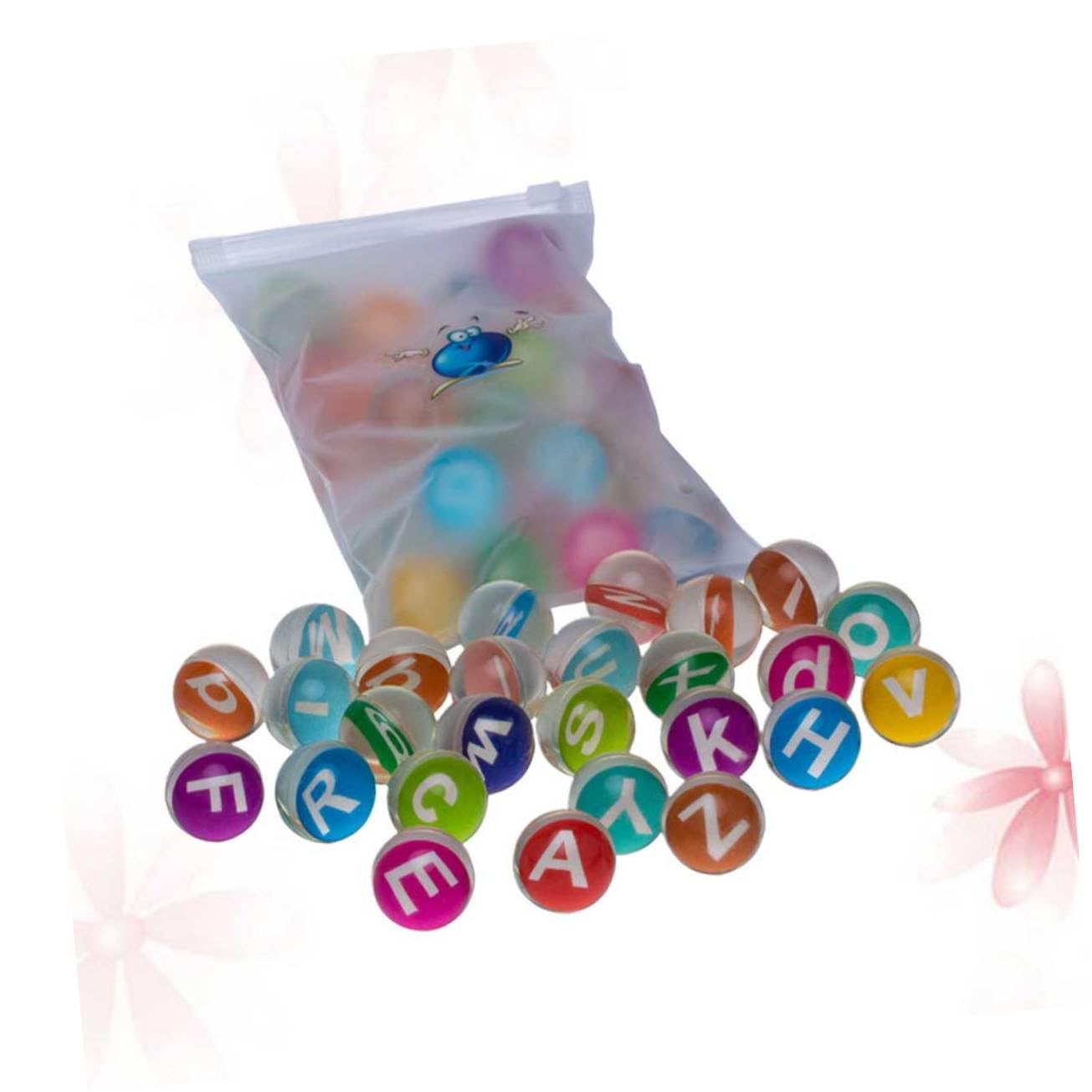 FELTECHELECTR 1Set Letters Rubber Jumping Ball Funny Bouncy Balls for Lettered Rubber Balls for Playtime and Outdoor Fun for Parties and Games