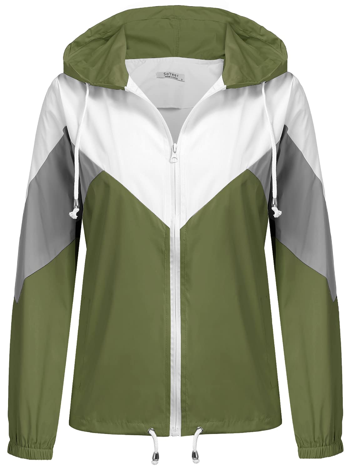 SoTeer Women's Waterproof Rain Jackets Lightweight Hooded Windbreaker Packable Active Outdoor Raincoat