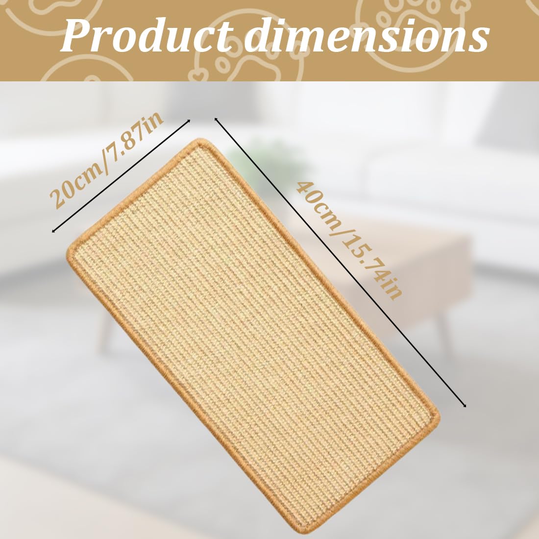 Tapis à griffer en sisal 1 pièce, adapté aux lapins et chats, soin naturel des pattes et des dents, autocollant, de cage, tapis de grattage, en chanvre, espace de sommeil et de nidification
