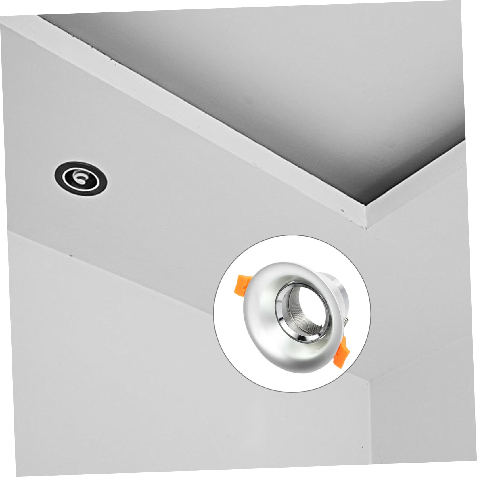 BUTIFULSIC 2pcs Trim Ring Recessed Light Covers Can Light LED Bulb Trim Mr16 Socket LED Recessed Lights Light Ceiling Recessed Light Clips LED Can Trim LED Decor White Iron