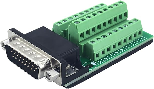 DB26 Male Breakout Board Port Solderfree Adapter D-SUB Serial 26 Pin PCB Terminal Module Board Connector with Nut Insulating Mat