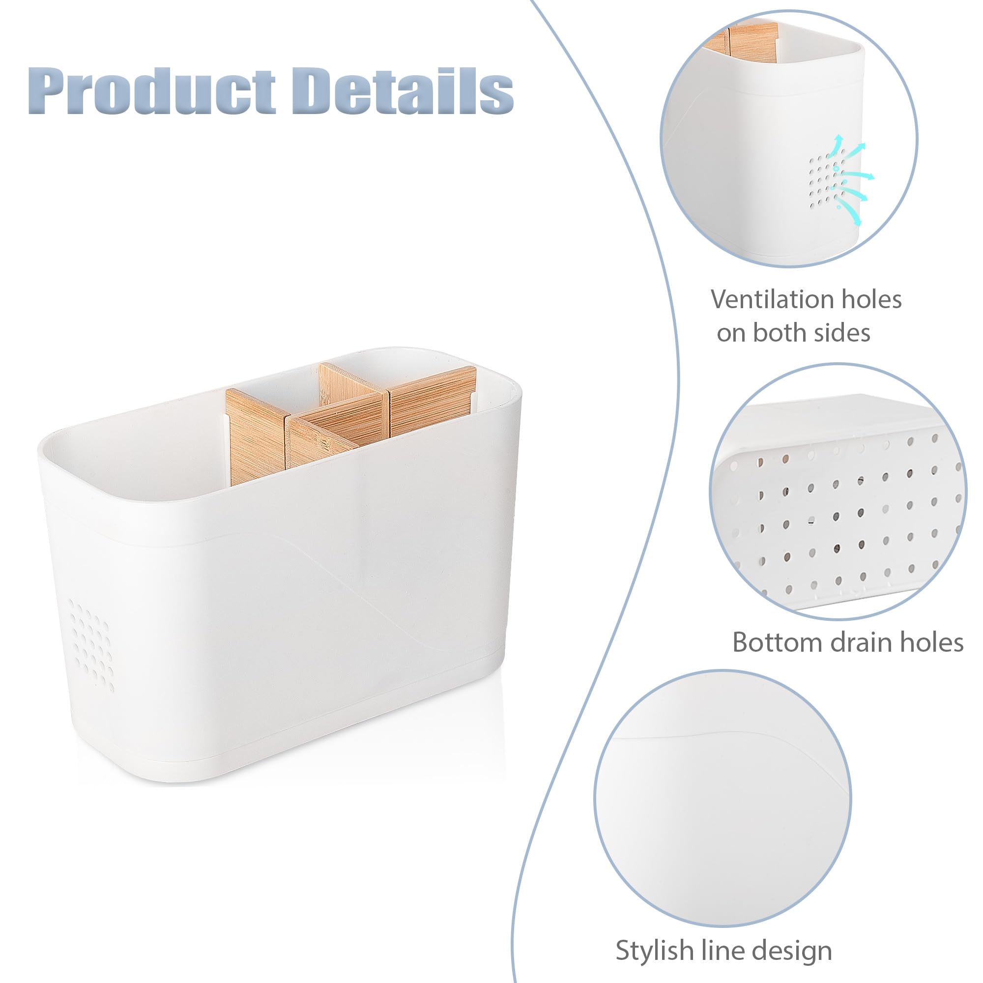 4-Slot Toothbrush Holder – Stainless Steel Countertop Organizer For Bathroom Vanity