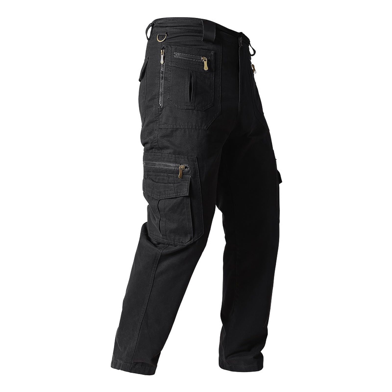 Pantalones tácticos de trabajo para hombre con bolsillo con cremallera