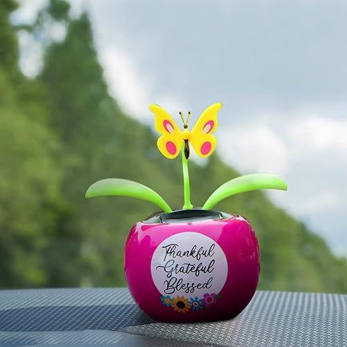 Miniatura 3 de Juguete solar de flores bailarinas para automóvil, lindo agitador de rosa, maceta de mariposa, tablero de instrumentos oscilante, juguete para