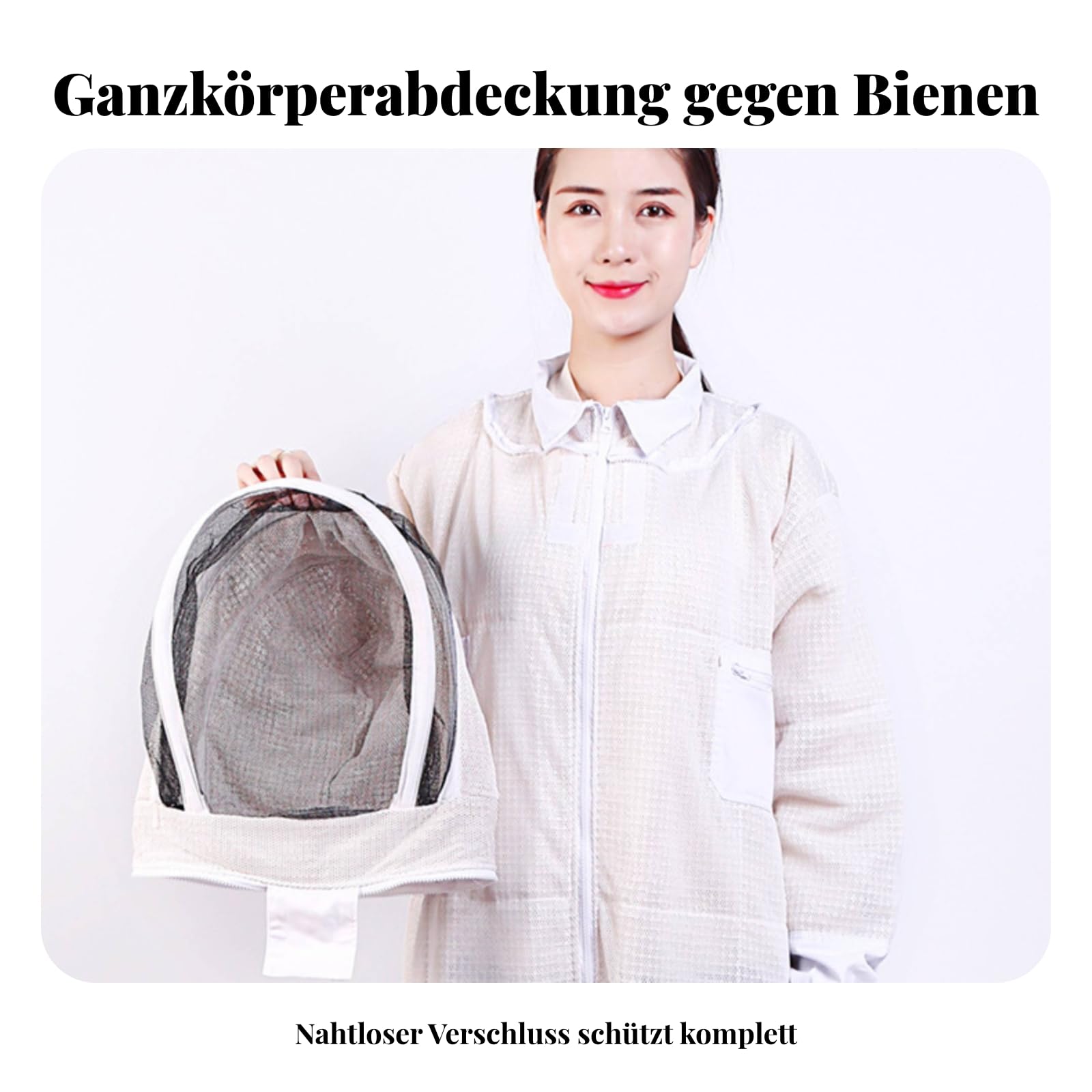 Imkeranzug mit Schleier elastische Bündchen Imkerschutzanzug verstärkte Einsätze Imkeranzug für Bienenhalter
