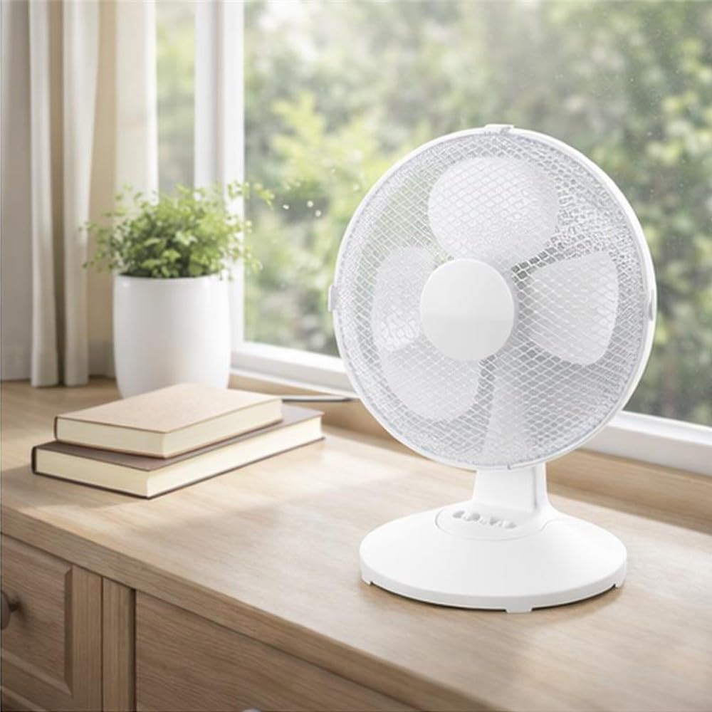 wonderlamp - Ventilador de sobremesa Nivo, 3 velocidades, 35W, Cabezal oscilante, Ventilador de mesa para Oficinas, escritorios, espacios pequeños — view 2