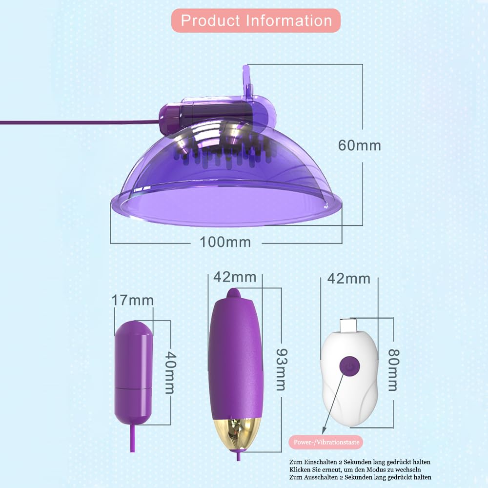 2 in 1 Elektrische Bruststimulatoren Klitoris G-Punkt Vibrator mit 10 Modus Sexspielzeug für Frauen, Nippelsauger Brustmassagegerät Zunge Lecken Stimulator Sex Spielzeug für Paare (Rot)