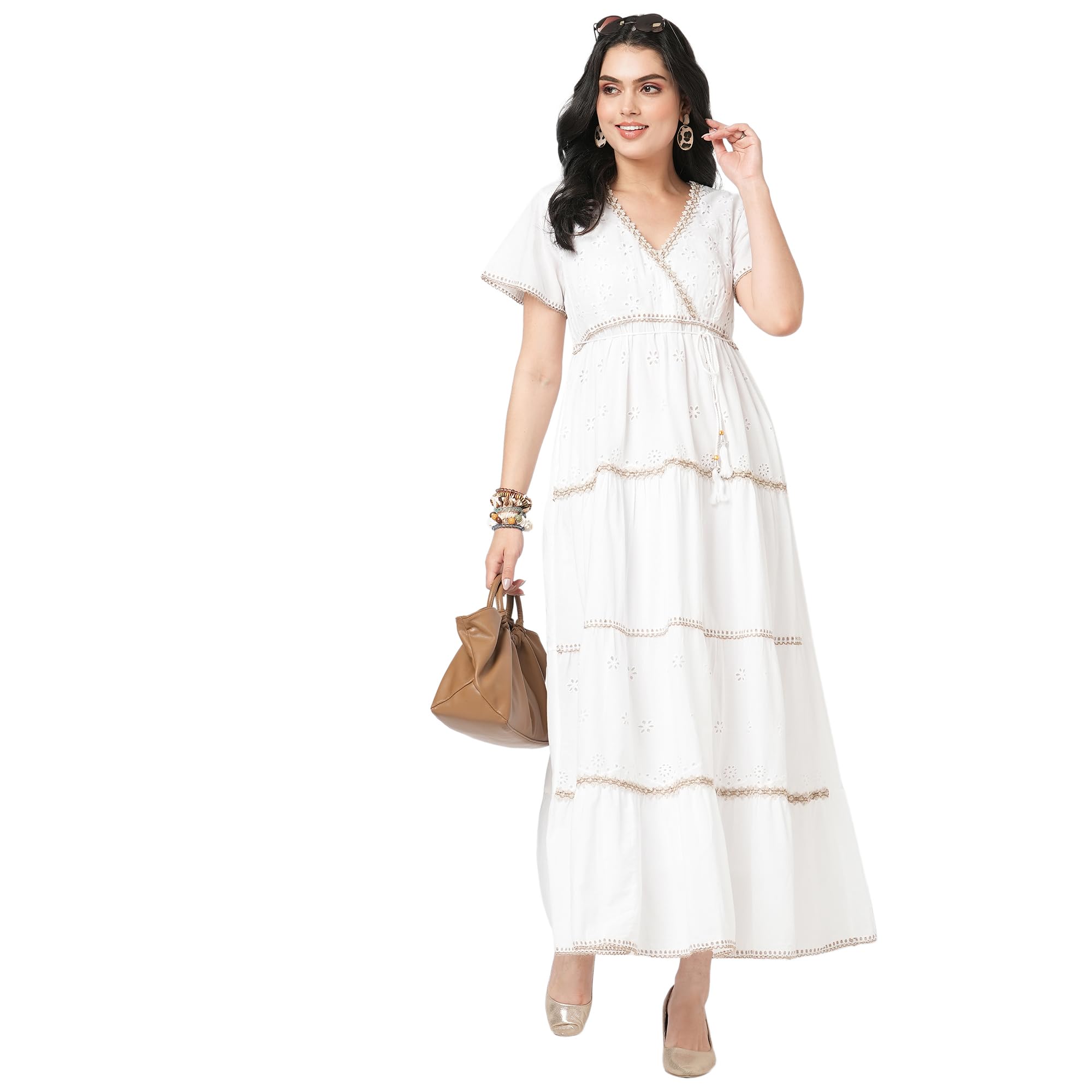CASA DE BLANCO Vestidos DE Fiesta Mujer Elegantes Adecuado para LA Oficina Y EL Uso Casual Talla Mediana (CEG-101) XL