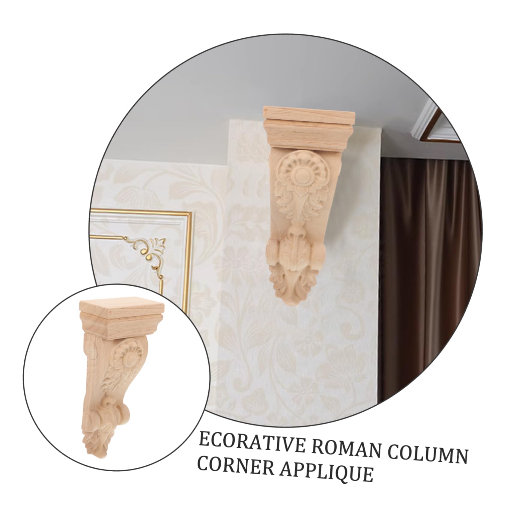 jojofuny 3stücke Holzverzierte Ecke Applikation Aus Massivholz Dekorative Römische Säule Für Wandgestaltung Für Möbel Und Innendekoration Kunstvolle Schnitzerei Für Eleganten