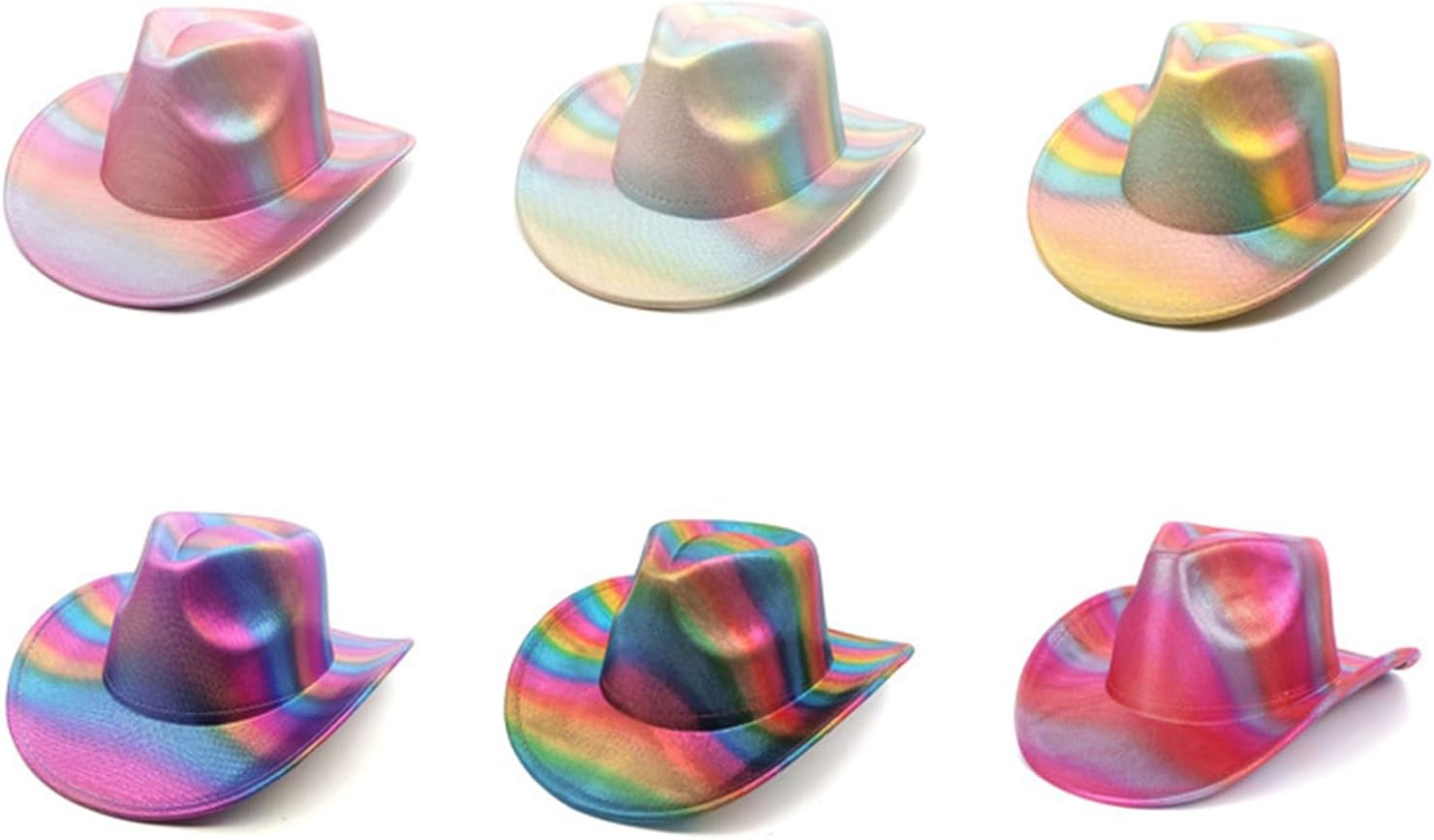 Cowboy hat,Dreamy Hat Western for Women Girl Photo Props Rainbow for Night Club Dancing Holiday
