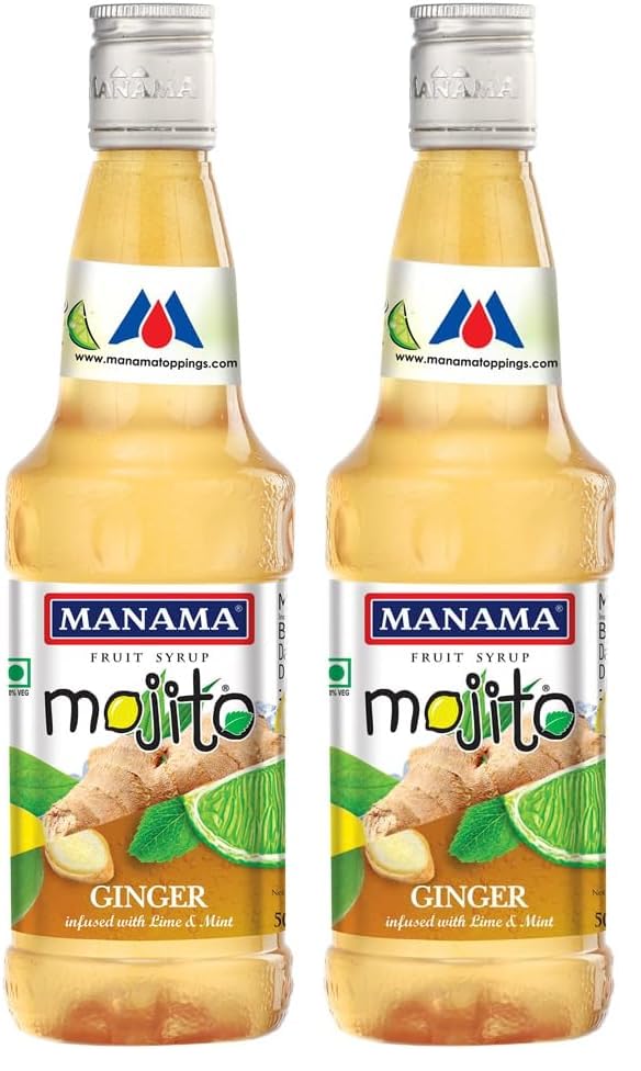 Manama Ginger Mojito Syrup 500ML for Cocktails and Mocktails, Ginger Syrup (Pack of 2)-image-33