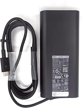 شاحن كمبيوتر محمول Dell 130W USB C Type C AC ، الدقة 3551 3560 3561 3570 3571 5470 5550 5560 5570 5750 5770 شاحن AC ، أسود ، DA130PM170