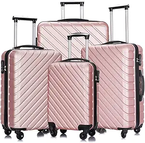 Apelila 4-PC Hardshell Spinner Luggage Set – Lightweight Travel Suitcases (18", 20", 24", 28") with TSA Lock, Packing Organizer, & Free Protective Cover
