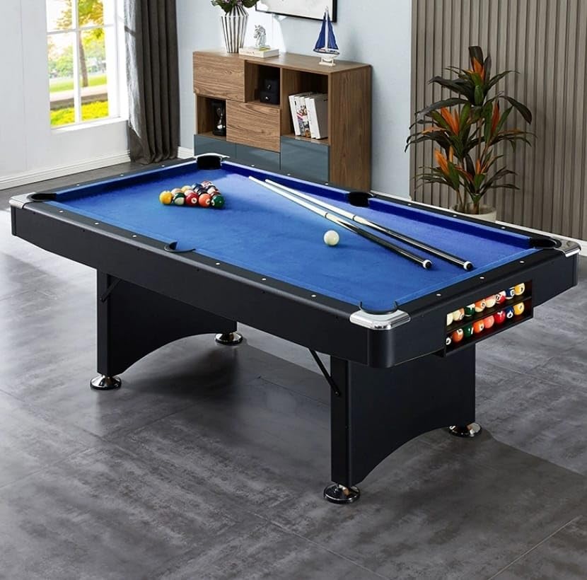 8ft 3 in 1 Folding Pool/Billards, Table Tennis Multi Game Table (All Set of accesories Included) (Black & Blue)