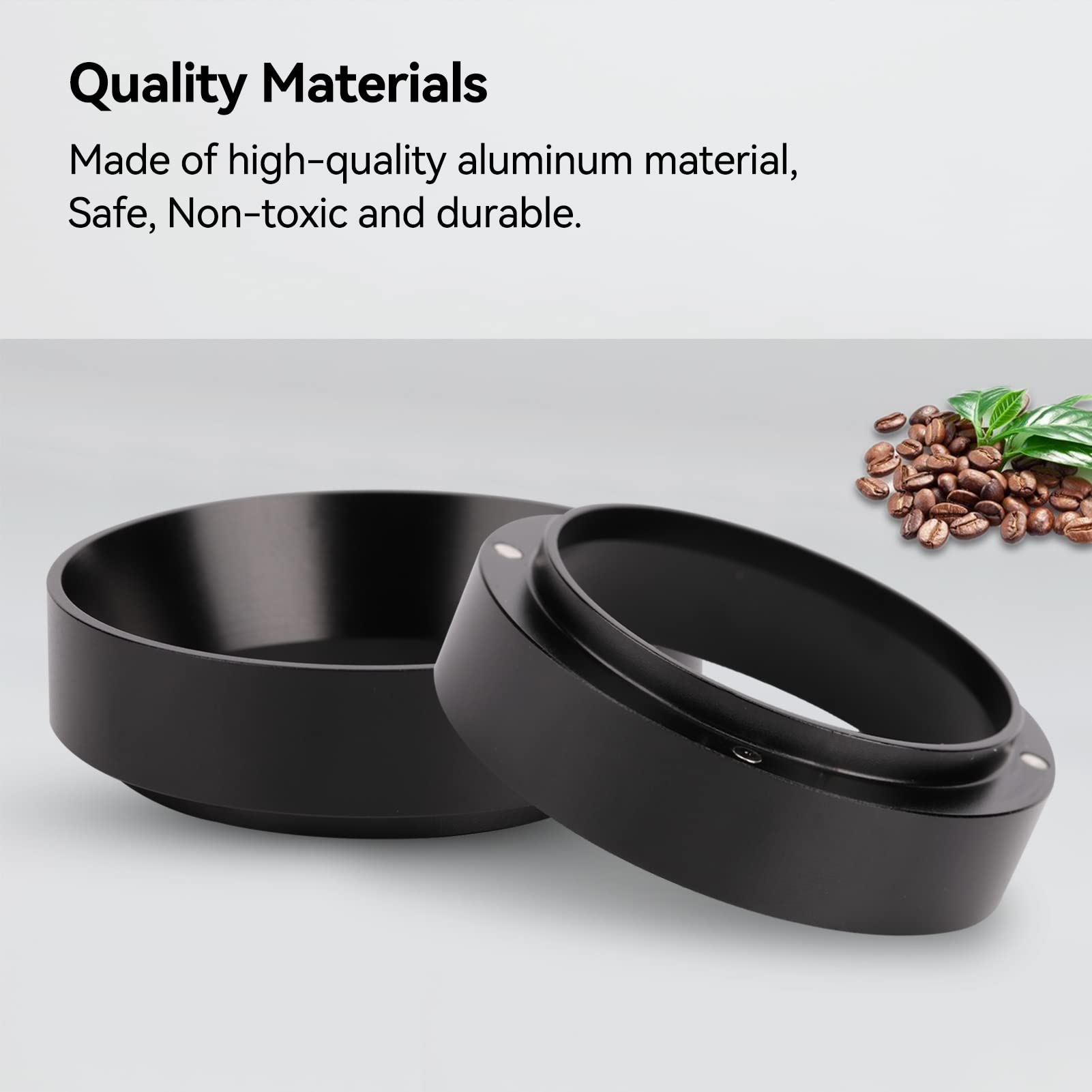 Imbuto di dosaggio per espresso da 51/53/58 mm, anello di dosaggio per caffè in alluminio Sostituzione dell'anello in polvere per espresso con magnete per casa/bar(53MM