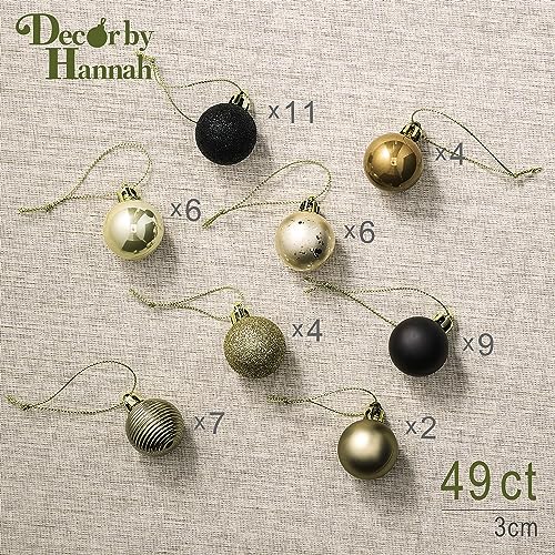 DecorbyHannah 49ct 30mm Small Christmas Ball Ornaments,Mini Shatterproof Plastic Christmas Ornaments for Xmas Tree Decorations - Image 5