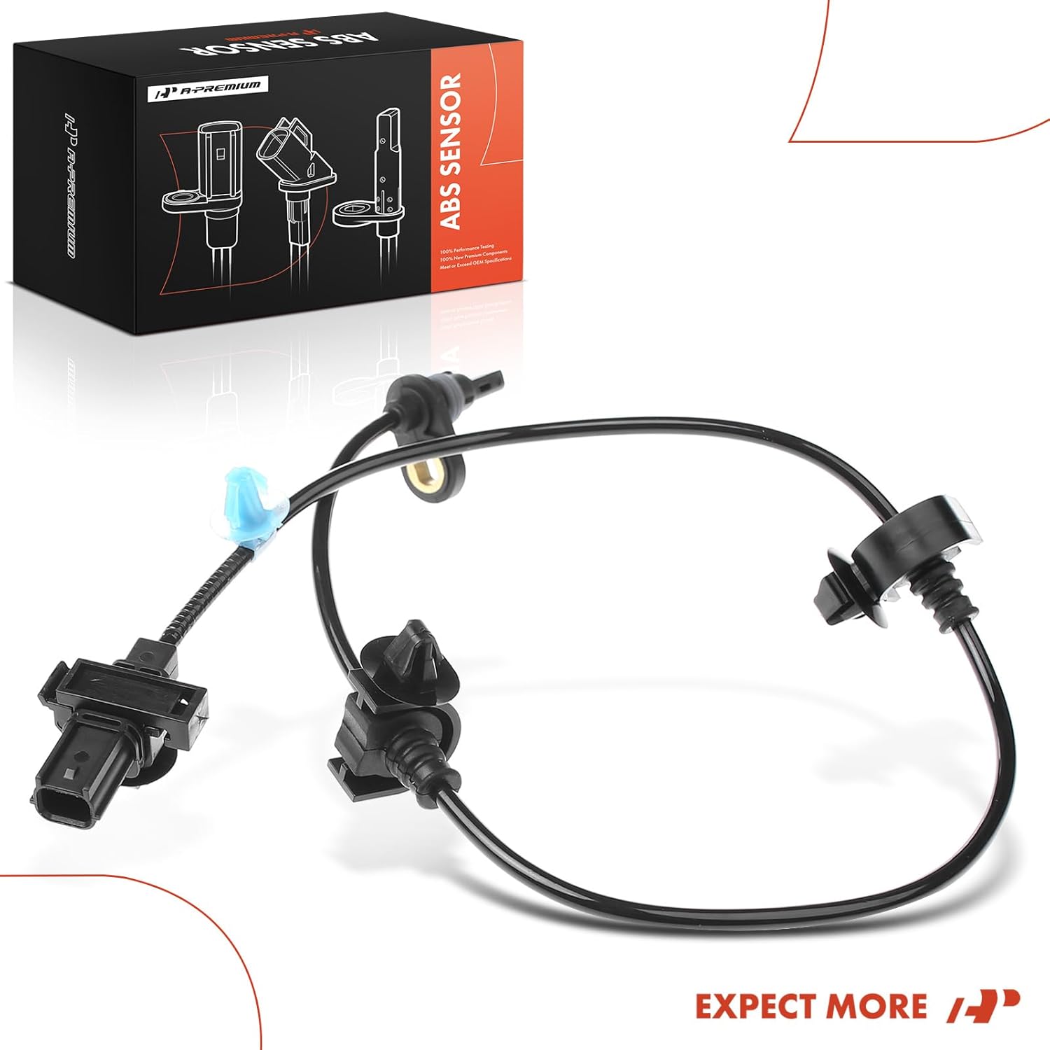 A-Premium ABS Wheel Speed Sensor Compatible with Honda Models - Civic 2012, Coupe/Sedan - Rear Left Driver Side, Replace# 57475-TR3-A02, 57475-TR3-A01