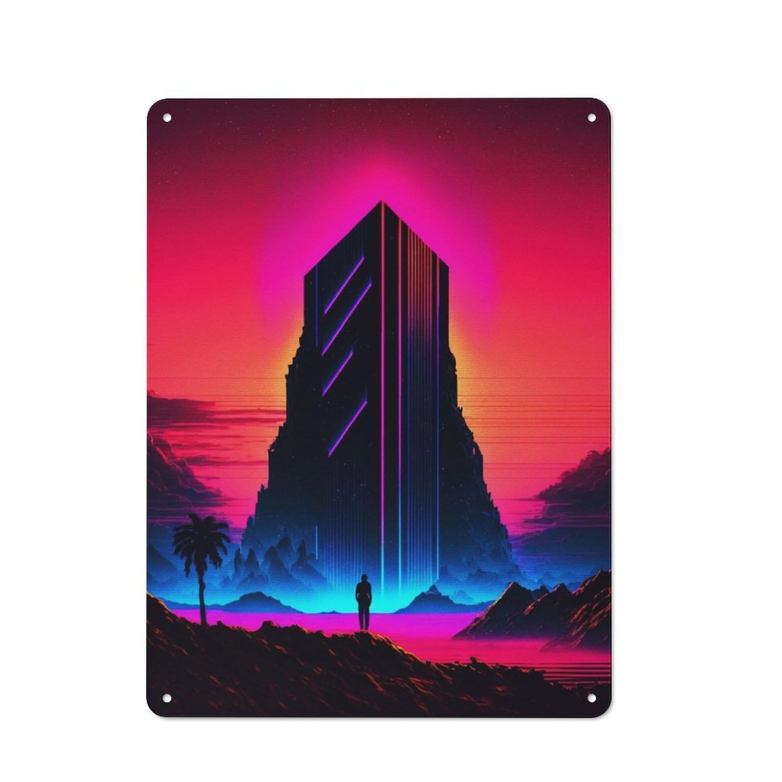 Junmoney Monolith Wave Cultists Rustic Metal Sign 40X30cm Featuring For Hallway Wall, For Collectors Decorating Hallways And Entrance Areas