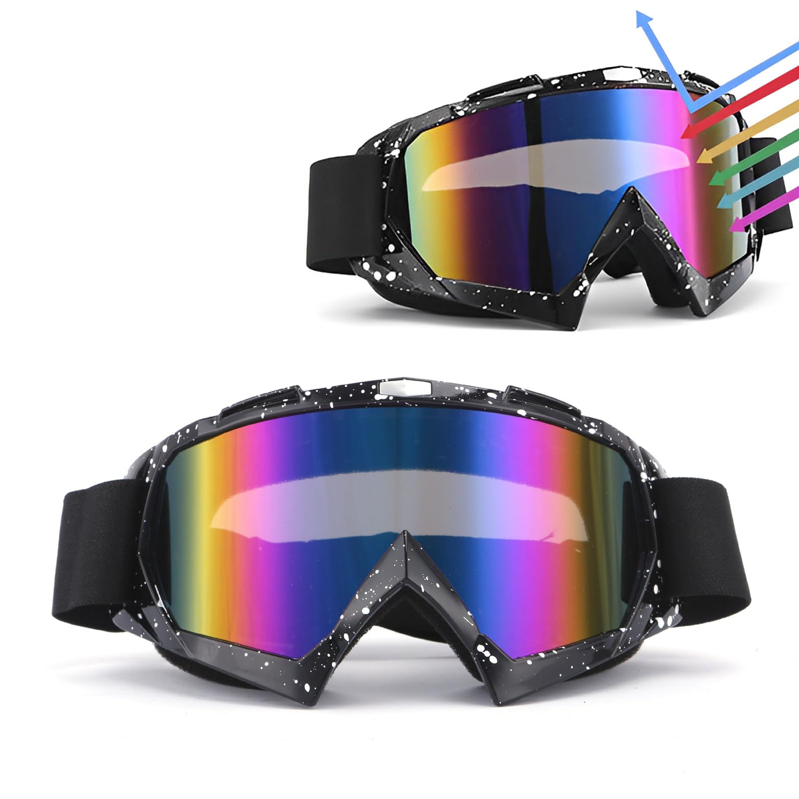 gotyou Gafas de Motocross, Gafas Snowboard Espejo, Gafas de moto, Gafas de snowboard, a prueba de polvo, flexibles, UV400, ATV Dirt Bike Racing Gafas de seguridad para Esquí, Ciclismo