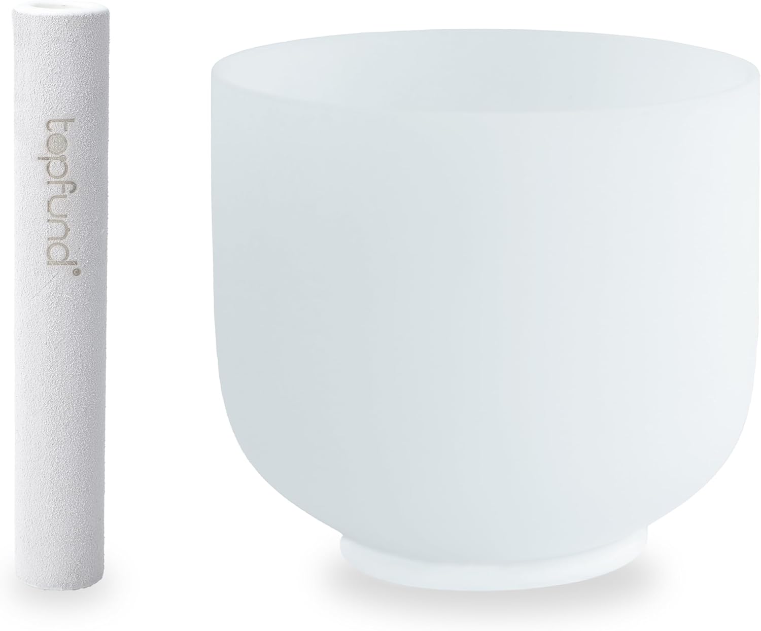 TOPFUND 8 inch F Note Crystal Singing Bowl Heart Chakra with Suede Mallet