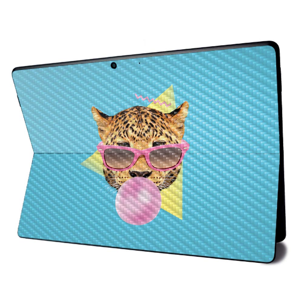MightySkins Carbon Fiber Skin for Microsoft Surface Pro X - Bubble Gum Cheetah | Textured Carbon Fiber Finish | Easy to Apply, Remove, and Change Styles | Made in The USA