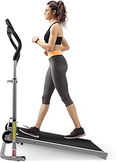 GOTOTOP Tapis Roulant Meccanic Pieghevole,Macchina da Corsa con Schermo LCD per Velocità,Tempo,Distanza e Calorie, L'altezza della Maniglia è Regolabile,per Casa/Ufficio, Max.110 kg(Non Elettrico)